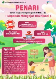 UPT Puskesmas Karangmojo II mengadakan kegiatan PENARI (Sepekan Mengejar Imunisasi)